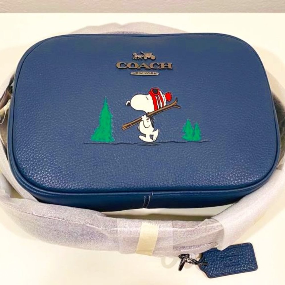 Coach X Peanuts Jamie Camera Bag With Snoopy Ski Motif